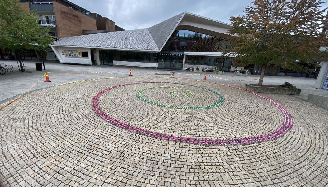 Slik ser kunstvernet ut i sin helhet. En stor spiral av lekende vitaminer. Slik ser kunstvernet ut i sin helhet. En stor spiral av lekende vitaminer.