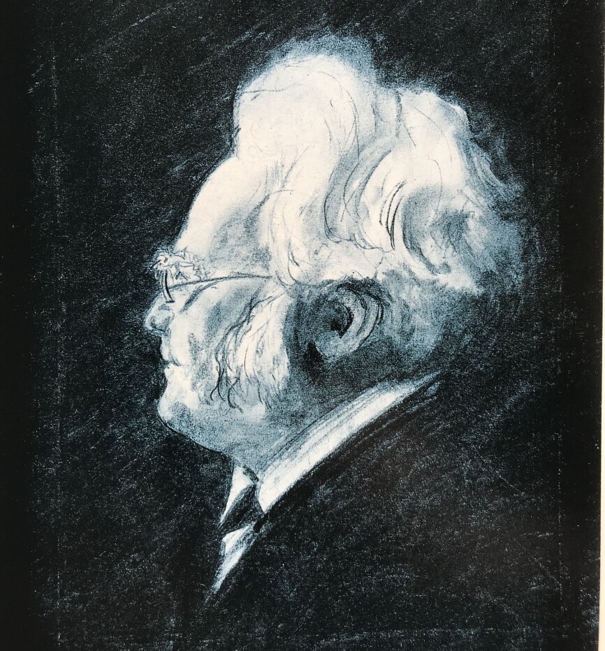 Vebjørn Sand lagde denne tegningen av Bjørnstjerne Bjørnson da han var 12 år gammel.