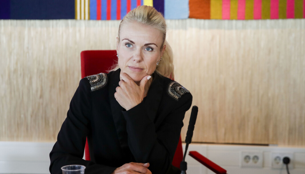 Kommuneoverlege i Nordre Follo, Kerstin Anine Johnsen Myhrvold, under pressekonferanse om koronasituasjonen i Norde Follo kommune. Kommuneoverlege i Nordre Follo, Kerstin Anine Johnsen Myhrvold, under pressekonferanse om koronasituasjonen i Norde Follo kommune.