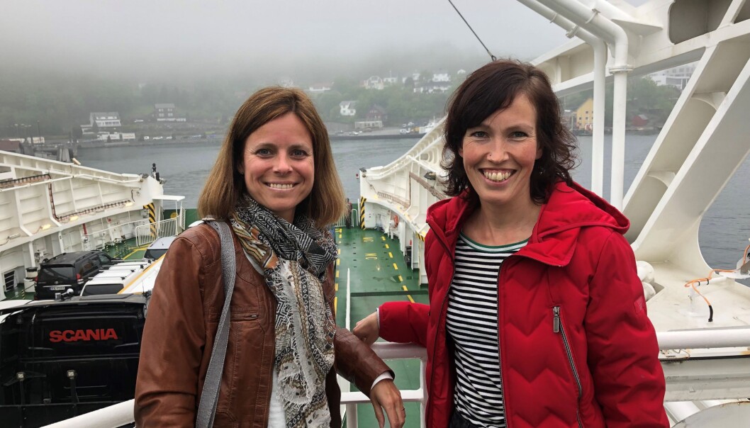Redaktør Line Fredheim Storvik i Første steg og fotograf Marie von Krogh på vei med ferja fra Stavanger til Hjelmeland i mai 2019. Redaktør Line Fredheim Storvik i Første steg og fotograf Marie von Krogh på vei med ferja fra Stavanger til Hjelmeland i mai 2019.