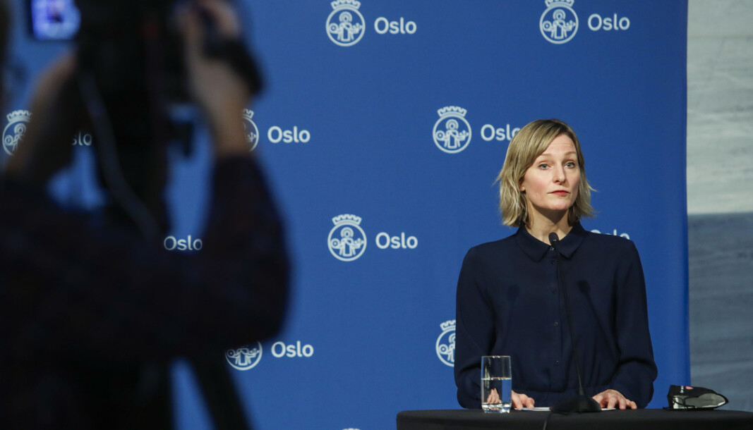 Oppvekst- og kunnskapsbyrd Inga Marte Thorkildsen sier nei til å fremskynde juleferien i Oslo. Her under en pressekonferanse der de orienterer om koronasituasjonen i Oslo kommune. Oppvekst- og kunnskapsbyrd Inga Marte Thorkildsen sier nei til å fremskynde juleferien i Oslo. Her under en pressekonferanse der de orienterer om koronasituasjonen i Oslo kommune.