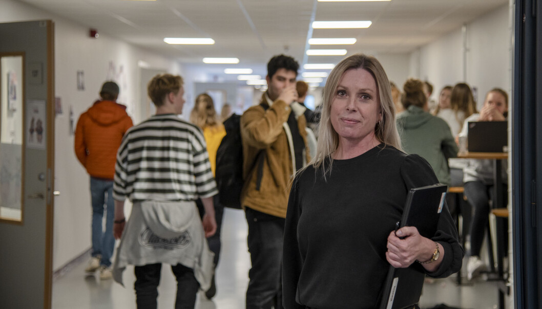 Lærer Kjersti Heldaas ved Nøtterøy videregående skole håper de får en forskrift som åpner for mer bruk av hjemmeskole. Lærer Kjersti Heldaas ved Nøtterøy videregående skole håper de får en forskrift som åpner for mer bruk av hjemmeskole.