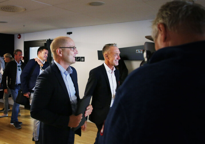 Forhandlingslederne Steffen Handal (Utdanningsforbundet) i Unio og Tor Arne Gangsø i KS da årets lønnsforhandlinger startet.