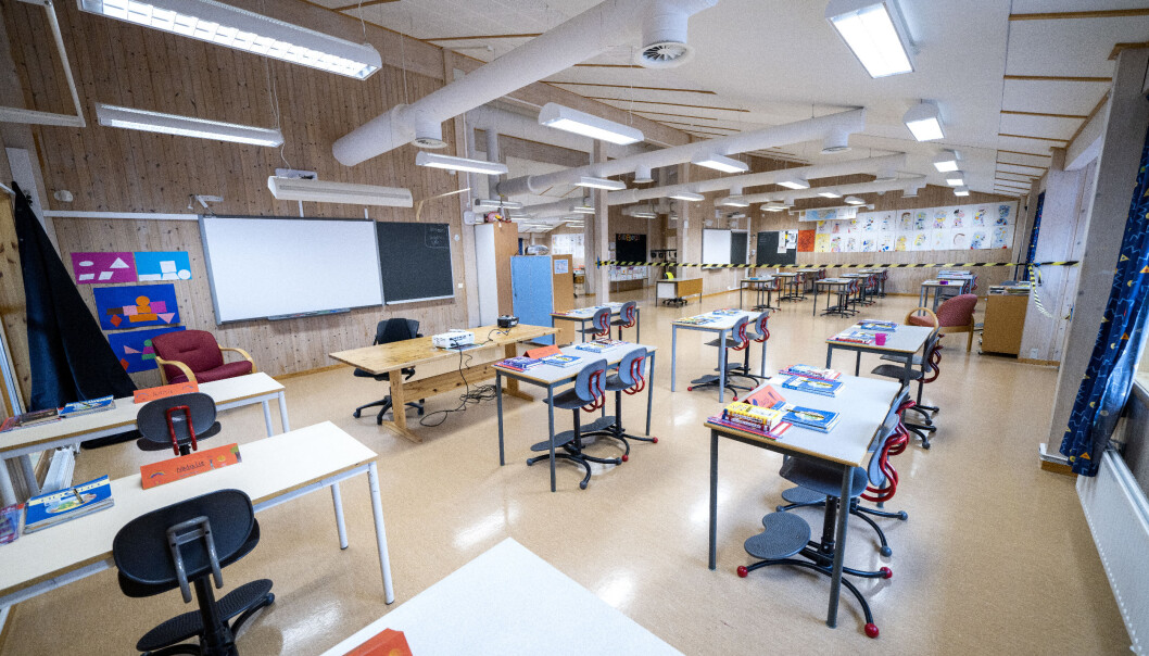 Opposisjonen fremmer 16 forslag som skal sikre flere kvalifiserte lærere i skolen. Her fra Vikåsen skole i Trondheim. Opposisjonen fremmer 16 forslag som skal sikre flere kvalifiserte lærere i skolen. Her fra Vikåsen skole i Trondheim.