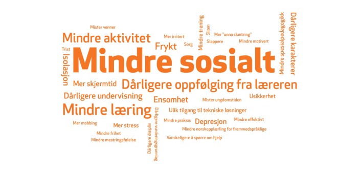 Ordsky med de mest brukte formuleringene fra foreldrenes fritekstsvar i spørreundersøkelsen. Ordsky med de mest brukte formuleringene fra foreldrenes fritekstsvar i spørreundersøkelsen.