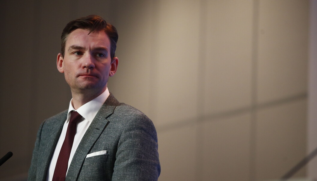 Forsknings- og hæyere utdanningsminister Henrik Asheim på pressekonferanse om koronasituasjonen i Norge. Forsknings- og hæyere utdanningsminister Henrik Asheim på pressekonferanse om koronasituasjonen i Norge.
