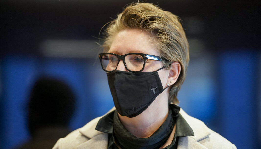 Ordfører Hanne Opdan (Ap) under en pressekonferanse i Norge Follo kommune der de informere om koronatiltak som følge av utbruddet av det muterte koronaviruset i kommunen. Ordfører Hanne Opdan (Ap) under en pressekonferanse i Norge Follo kommune der de informere om koronatiltak som følge av utbruddet av det muterte koronaviruset i kommunen.