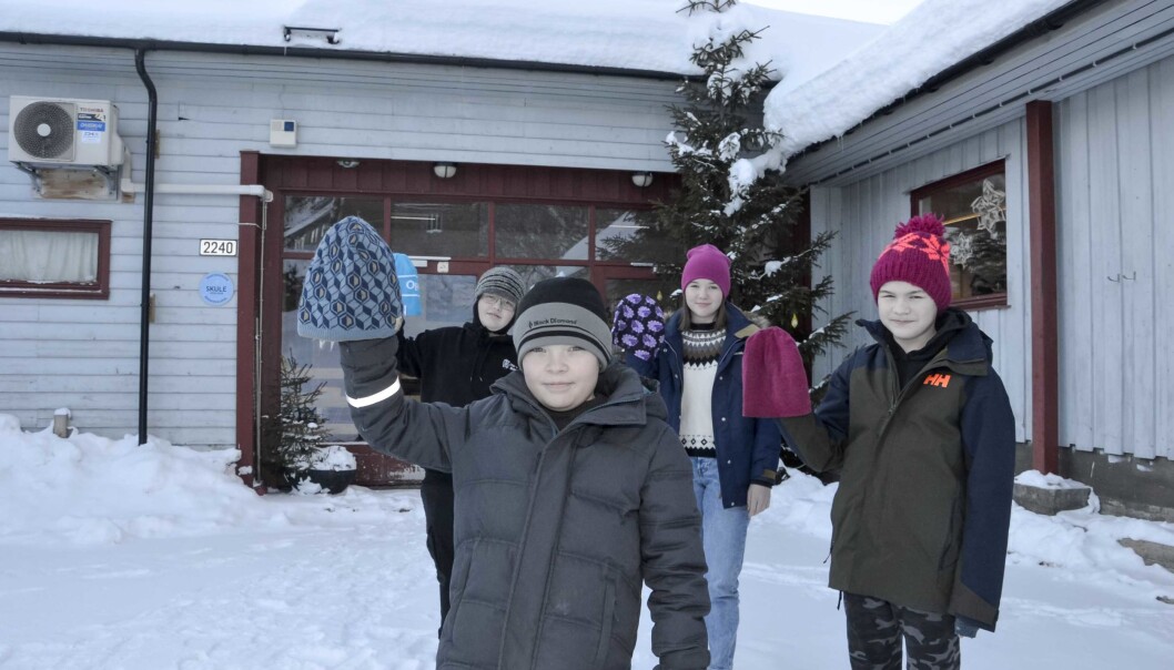Ein sentral del i forskingsprosjektet om ull var å studera kor nedbrytbart materialet som blir nytta i huver er. Frå venstre: Framme står Vemund Bergo og Elias Bergo. Bak: Robert Brønstad Hafstad og Silje Gullbrå. Ein sentral del i forskingsprosjektet om ull var å studera kor nedbrytbart materialet som blir nytta i huver er. Frå venstre: Framme står Vemund Bergo og Elias Bergo. Bak: Robert Brønstad Hafstad og Silje Gullbrå.