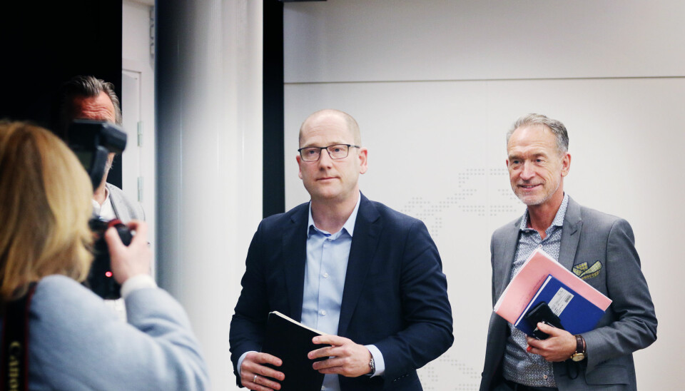 Forhandlingssjef for Unio, Steffen Handal, og forhandlingsleder for KS, Tor Arne Gangsø. De siste årene har kravet fra Unio vært at de høyt utdannete skal prioriteres.