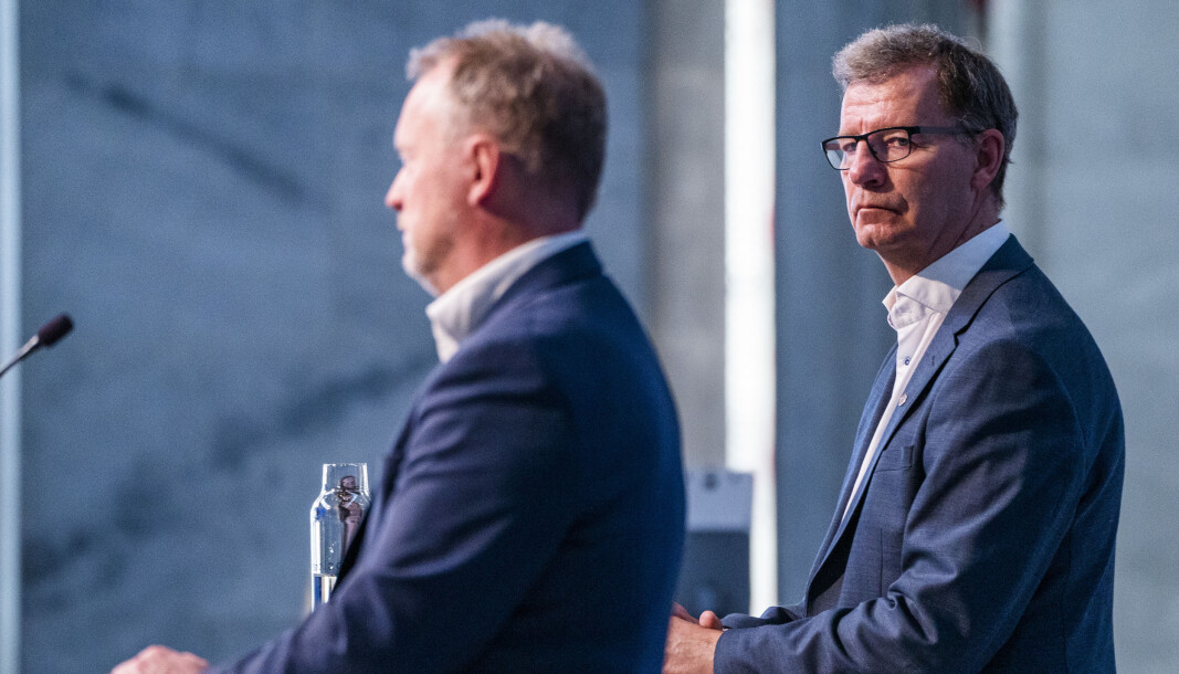 Oslos byrådsleder Raymond Johansen (Ap) og helsebyråd Robert Steen (Ap) orienterer om gjeldende koronatiltak i Oslo. Oslos byrådsleder Raymond Johansen (Ap) og helsebyråd Robert Steen (Ap) orienterer om gjeldende koronatiltak i Oslo.