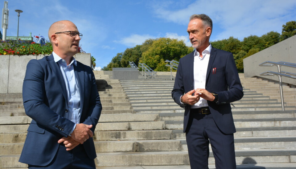 Steffen Handal, leder i Utdanningsforbundet, og Tor Arne Gangs, forhandlingsleder KS. Ved oppstart av hovedtariffoppgjøret i KS-området 2020.