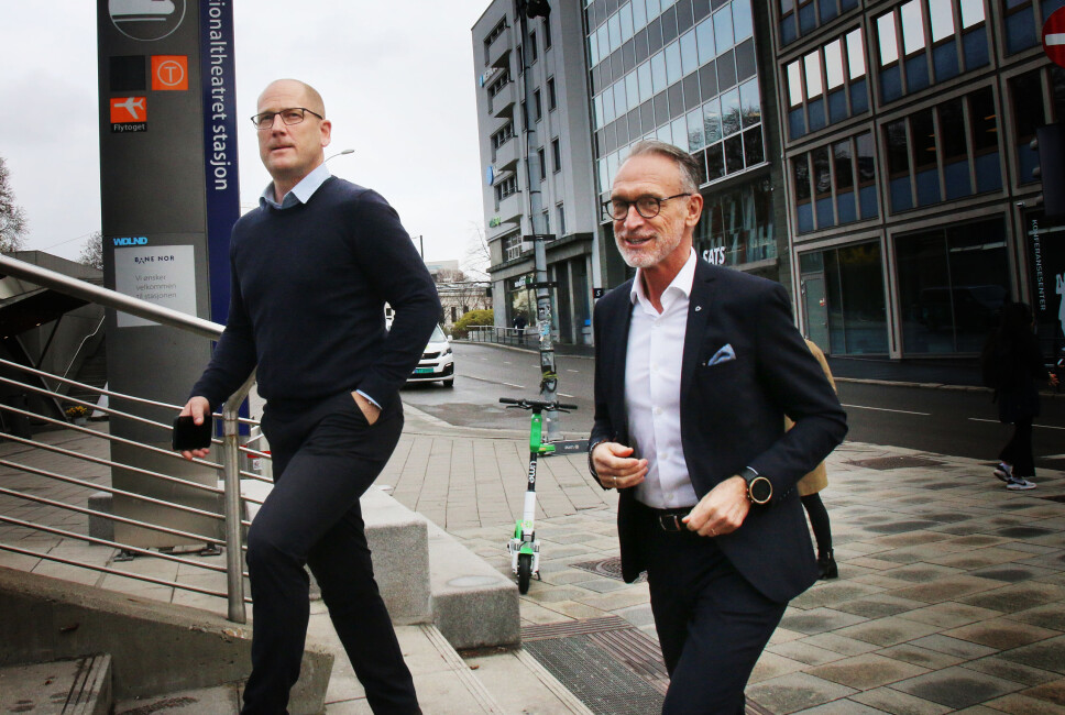 Steffen Handal i Unio og Tor Arne Gangsø i KS.