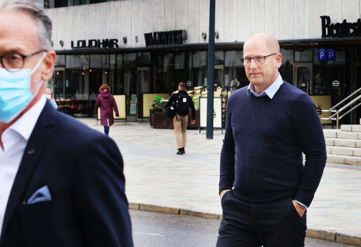 Tor Arne Gangsø, KS og UDF-leder Steffen Handal før forhandlingsstart.