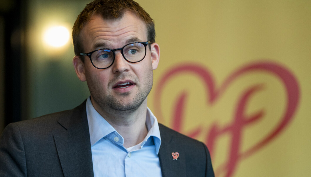 Partileder Kjell Ingolf Ropstad under KrFs landsmøte 2021.