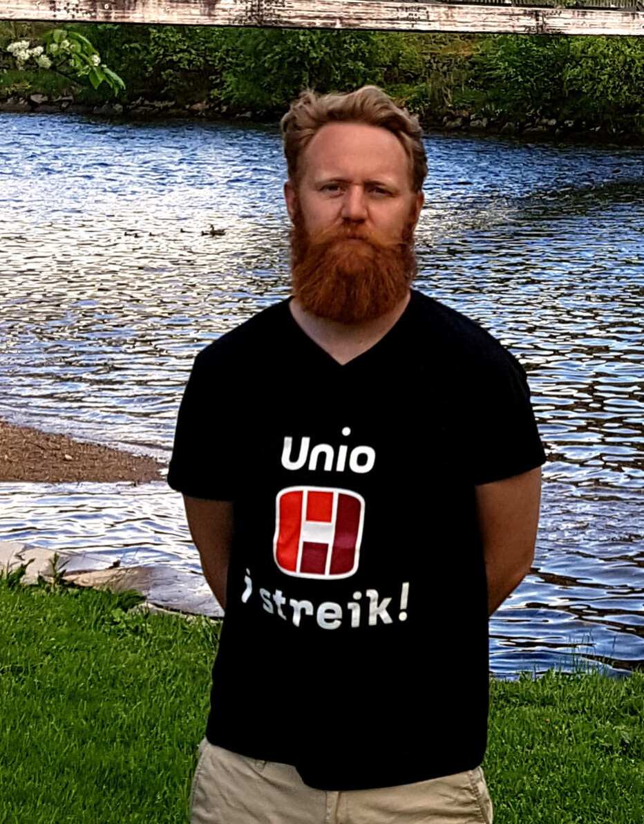 – Når sjølv sindige lærarar går til noko så drastisk som streik, er det eit teikn på at noko ikkje er greitt, seier Jon Arild Halland, klubbleiar ved Hafstad vidaregåande skule.