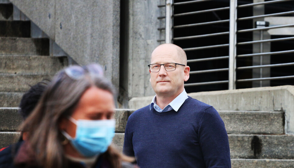 Steffen Handal, her ved inngangen til lønnsforhandlingene i 2021.