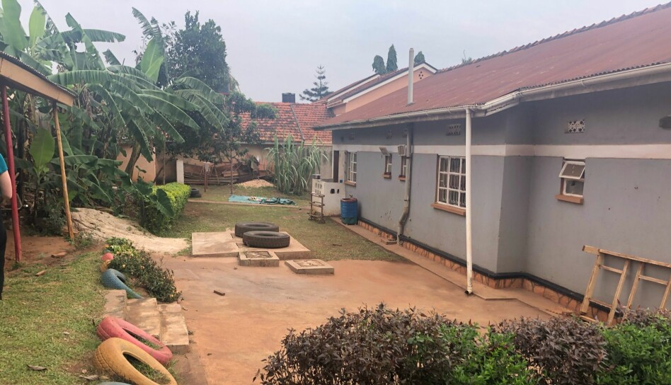Her er uteområdet i den internasjonale barnehagen som ligger i hovedstaden Kampala i Uganda.