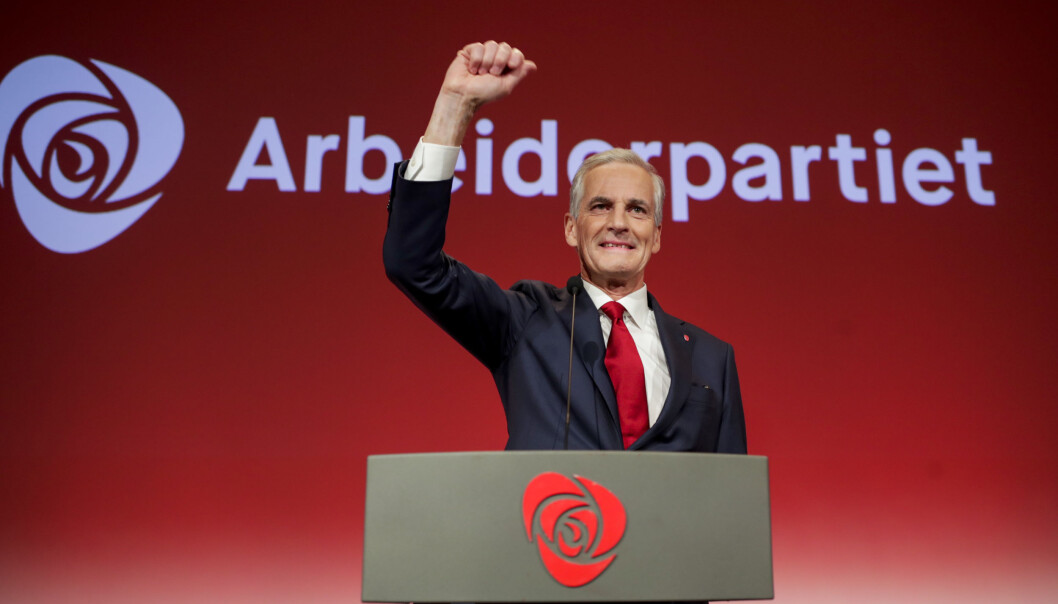 Ap-leder Jonas Gahr Støre på Arbeiderpartiets valgvake i Folkets Hus i Oslo. Ap-leder Jonas Gahr Støre på Arbeiderpartiets valgvake i Folkets Hus i Oslo.