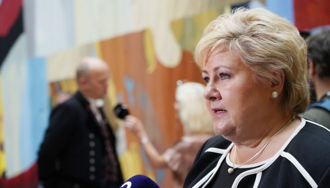 Avtroppende statsminister Erna Solberg etter åpningen av Stortinget 11.10.2021. Avtroppende statsminister Erna Solberg etter åpningen av Stortinget 11.10.2021.