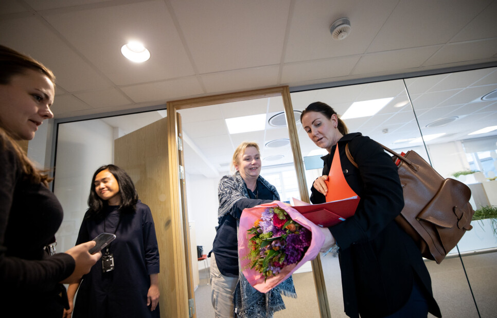 På vei hjem til bursdagsfeiring.