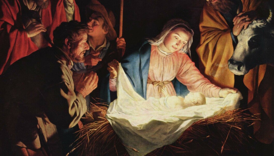 Hyrdenes tilbedelse, malt i 1622 av den nederlandske maleren Gerrit van Honthorst (1592-1656). Hyrdenes tilbedelse, malt i 1622 av den nederlandske maleren Gerrit van Honthorst (1592-1656).