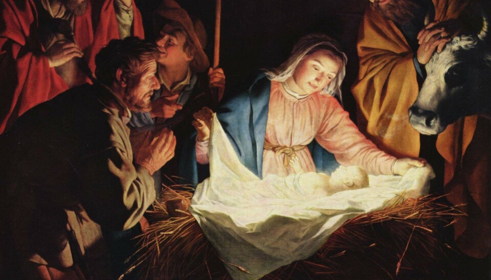 Hyrdenes tilbedelse, malt i 1622 av den nederlandske maleren Gerrit van Honthorst (1592-1656).