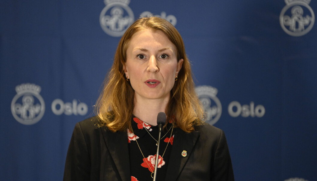 Byråd for oppvekst og kunnskap, Sunniva Holmås Eidsvoll (SV) under en pressekonferense i Oslo Rådhus om håndteringen av koronasituasjonen. Byråd for oppvekst og kunnskap, Sunniva Holmås Eidsvoll (SV) under en pressekonferense i Oslo Rådhus om håndteringen av koronasituasjonen.