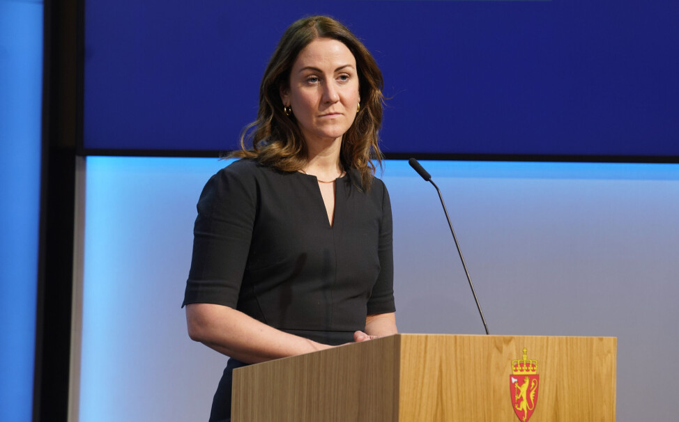 KunnskapsministerTonje Brenna (Ap) under pressekonferansen om koronasituasjonen i marmorhallen. KunnskapsministerTonje Brenna (Ap) under pressekonferansen om koronasituasjonen i marmorhallen.