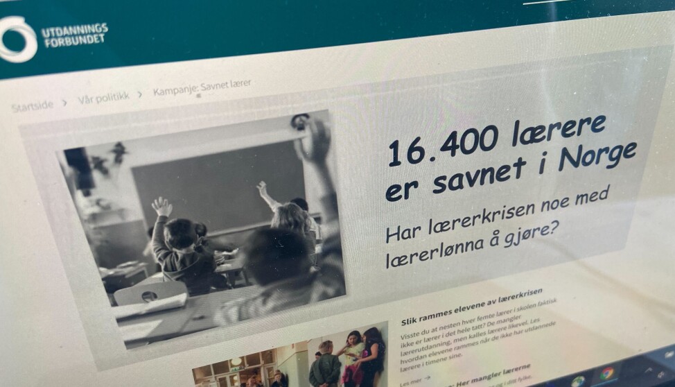 UDFs kampanje «Savnet lærer» overdriver lærermangelen med faktor 4