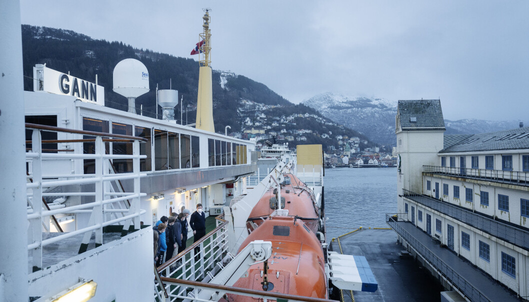 STAVANGER-HAUGESUND-BERGEN 07-08.02.2022: Til kais i Bergen venter nye omvisninger med elever som er nysgjerrige p maritime fag. Foto: Marie von Krogh STAVANGER-HAUGESUND-BERGEN 07-08.02.2022: Til kais i Bergen venter nye omvisninger med elever som er nysgjerrige p maritime fag. Foto: Marie von Krogh