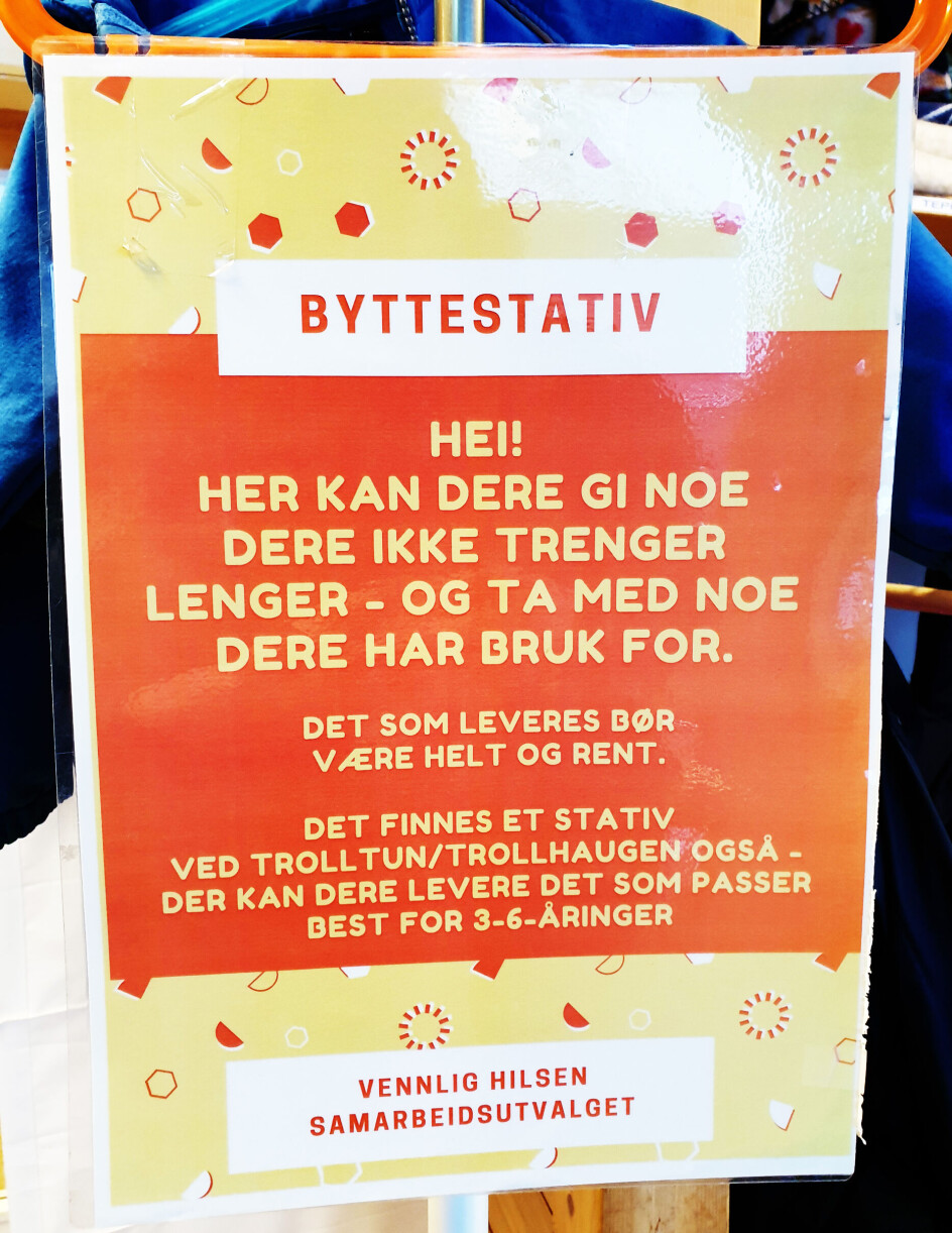 En vennlig påminnelse i døra.