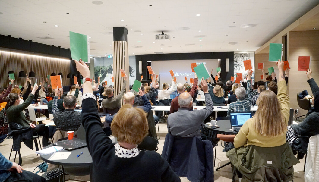 Et enstemmig representantskap i Oslo SV, med ordfører Marianne Borgen på bakerste benk, stemte for ny inntaksmodell. Et enstemmig representantskap i Oslo SV, med ordfører Marianne Borgen på bakerste benk, stemte for ny inntaksmodell.