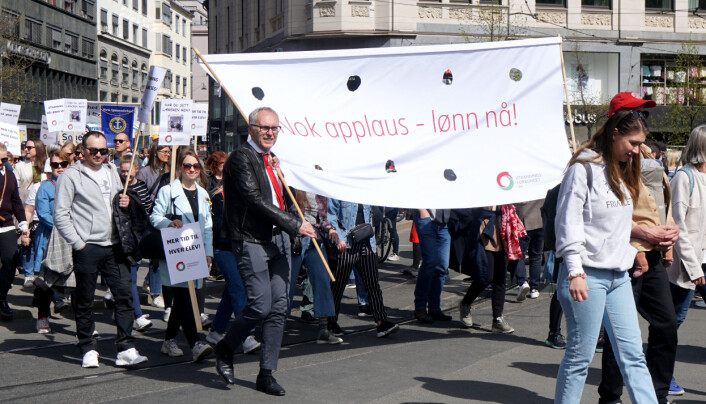 Det er brudd i lønnsforhandlingene mellom Unio og KS. Det ble markert på 1. mai. Det er brudd i lønnsforhandlingene mellom Unio og KS. Det ble markert på 1. mai.