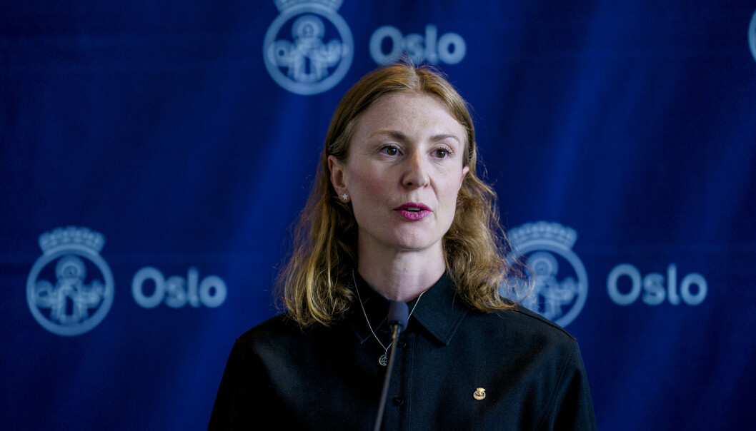 Oppvekst- og kunnskapsbyråd Sunniva Holmås Eidsvoll på pressekonferansen om revidert Oslo-budsjett for 2022. Oppvekst- og kunnskapsbyråd Sunniva Holmås Eidsvoll på pressekonferansen om revidert Oslo-budsjett for 2022.