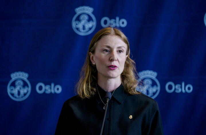 Oppvekst- og kunnskapsbyråd Sunniva Holmås Eidsvoll på pressekonferansen om revidert Oslo-budsjett for 2022.