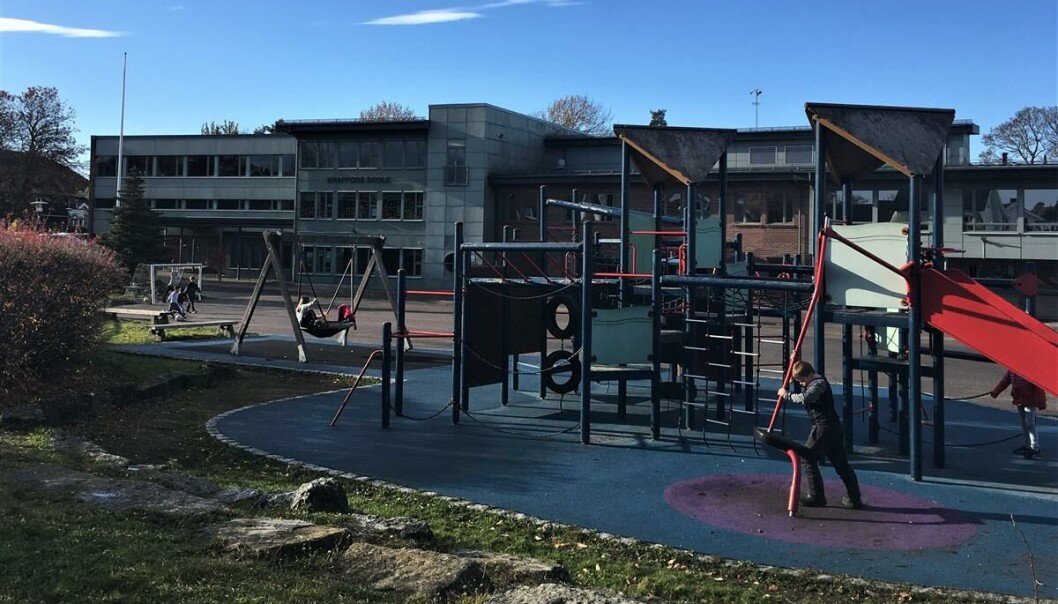 Krapfoss skole og alle andre Mosseskoler blir nå leksefrie. Det har politikerne bestemt. Krapfoss skole og alle andre Mosseskoler blir nå leksefrie. Det har politikerne bestemt.