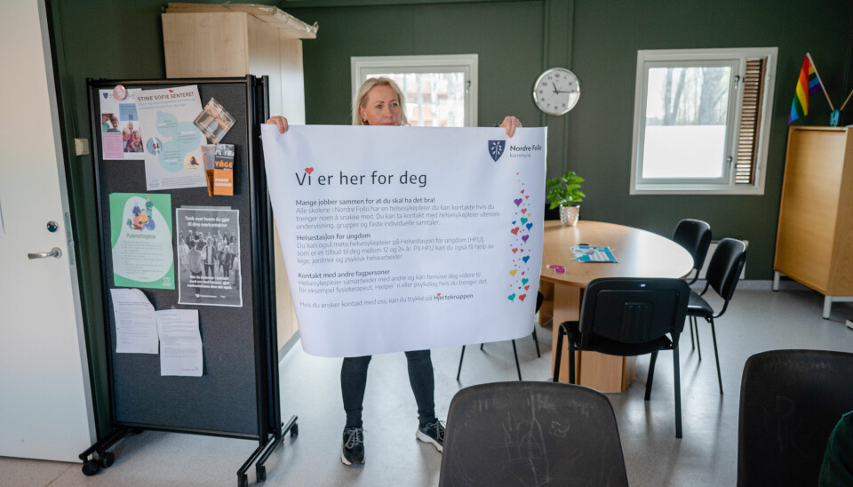 – For veldig mange er det en terskel å komme hit, forklarer helsesykepleier Maryan Olberg ved Finstad skole, Nordre Follo kommune.