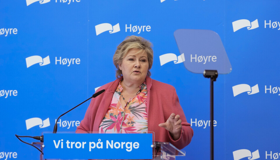 Erna Solberg under Høyres sentralstyre i Høyres hus i Oslo mandag.Foto: Javad Parsa / NTB