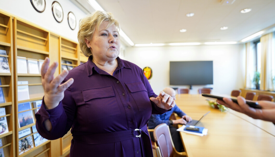 Høyre-leder og tidligere statsminister Erna Solberg sier skolepolitikk blir viktig for Høyre fremover. Høyre-leder og tidligere statsminister Erna Solberg sier skolepolitikk blir viktig for Høyre fremover.