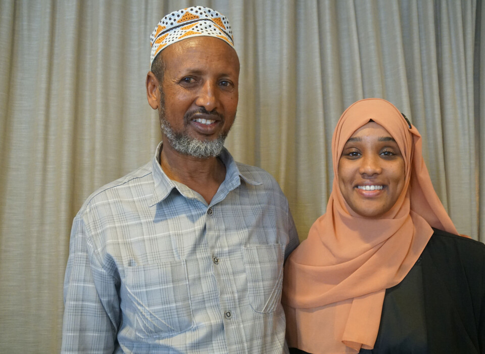 Farhiya Muhamed hadde med seg sin stolte far Ahmed Halif.