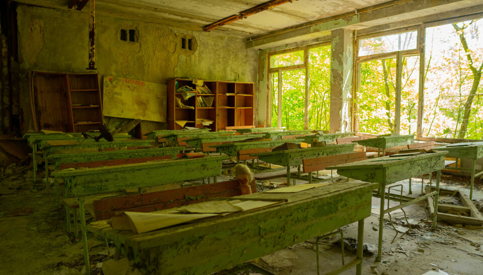 Bildet er fra en skole i byen Pripyat.