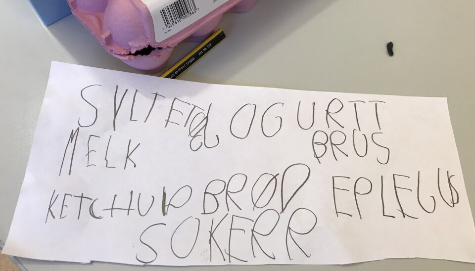 Butikklek kan være et annet form for overgangsobjekt. I butikkleken kan barna lage handlelister og ta med varer hjemmefra.