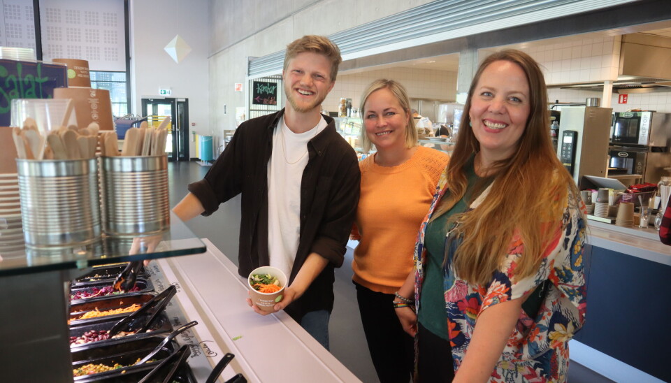 Balder Alvær Olafsen (SV), Silje Kjosbakken (Rødt) og Kristin Antun (MDG).