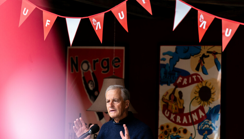 Statstminister Jonas Gahr Støre talte på AUFs sommerleir på Utøya lørdag.