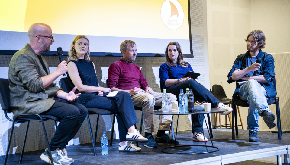 Panelet som diskuterte skjerm bestod av (f.v.) Christer Hyggen, Karolin Moberg, Lars Roar Frøysland og Ida Horpestad.