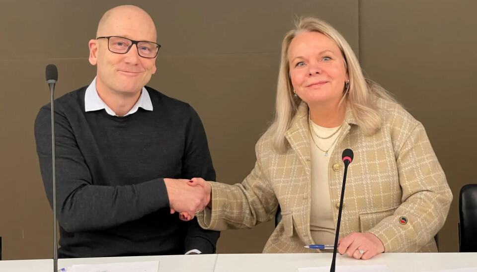 Leder for Unio kommune Steffen Handal og avdelingsdirektør Hege Mygland i KS. Steffen Handal og avdelingsdirektør Hege Mygland i KS
