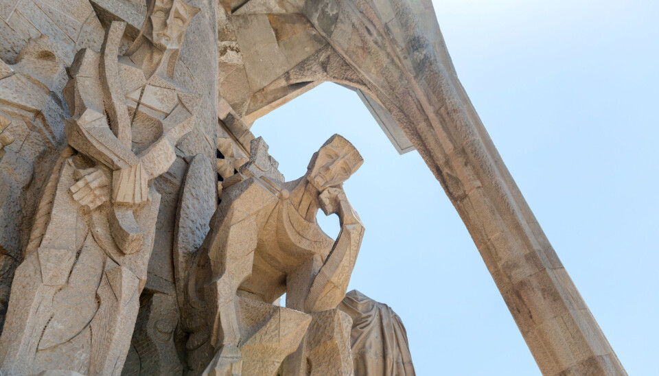 Statue fra fasaden på Sagrada Familia i Barcelona.