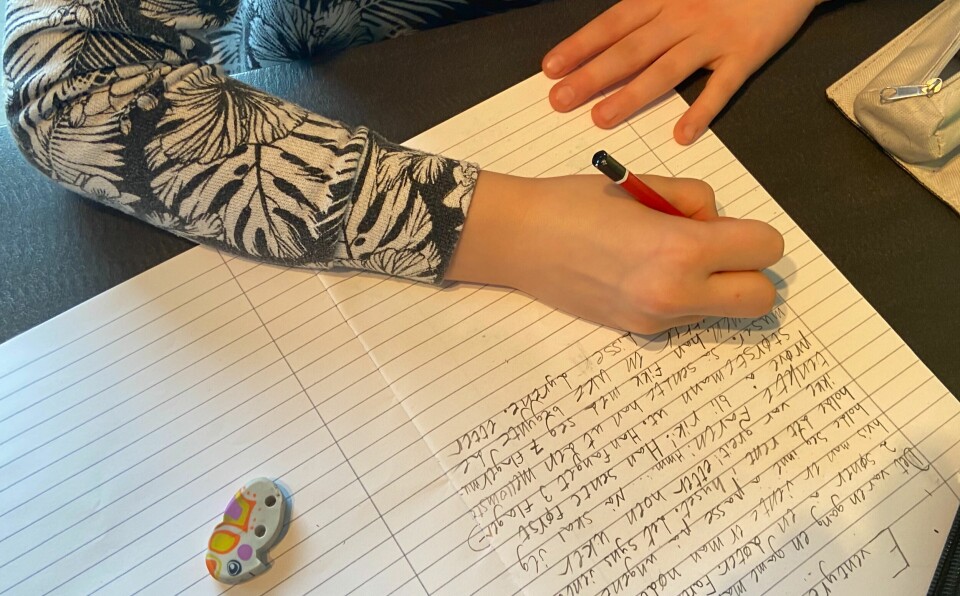 skrive
blyant
norsk
lekse
skrivebok