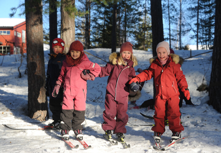 Mehrad Mehri (6), Inaya Mahveen Ayaat (5), Kristin Eig Akervold (6) og Mathilde Titulaer Bjørum (5).