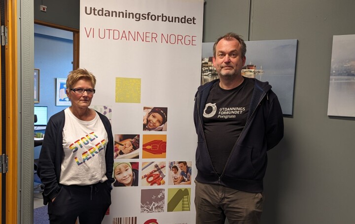 Astrid Danbolt og Trond Hamsdokka (leder) i Utdanningsforbundet Porsgrunn. Astrid Danbolt Trond Hamsdokka Utdanningsforbundet Porsgrunn